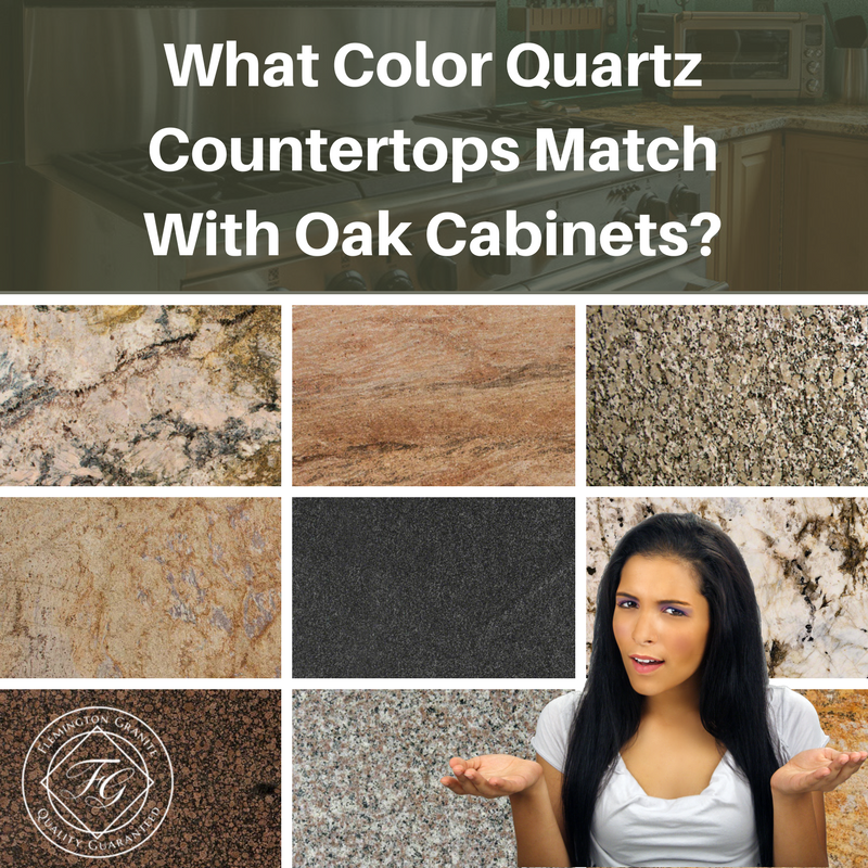 What Color Quartz Countertops Match, What Color Countertops With Honey Oak Cabinets And White Appliances